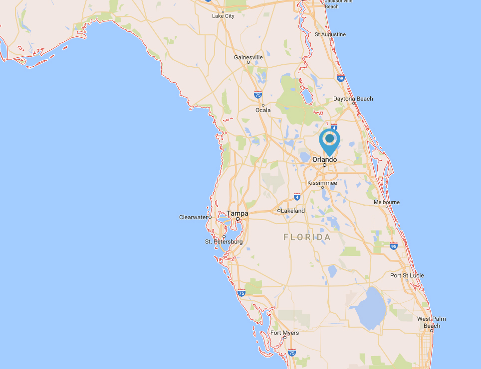 Map of Central Florida COR Injury Centers Orlando Location